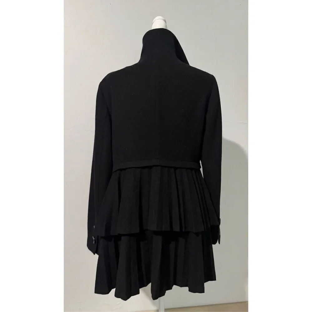 George Simonton studio Australian lambswool cashmere blend black coat 12